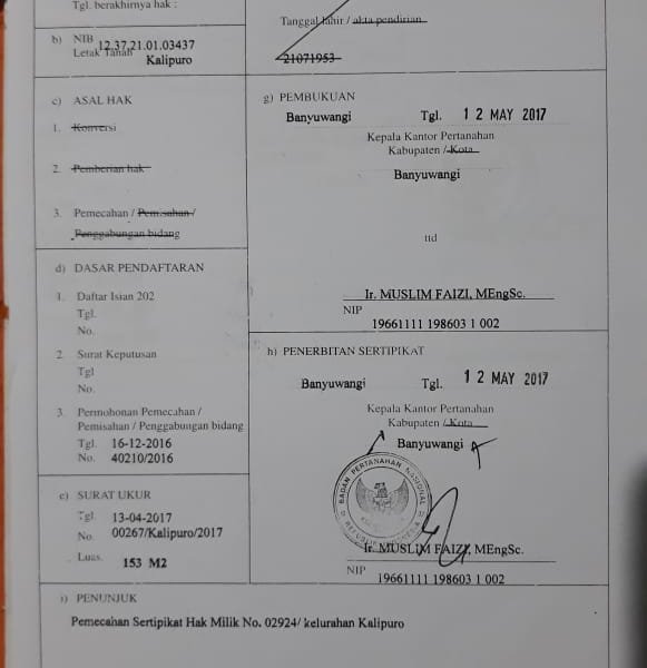 Dijual Tanah Strategis Tepi Jalan Kalipuro - Banyuwangi Dijual Tanah Strategis Tepi Jalan Kalipuro - Banyuwangi Dijual Tanah Strategis Tepi Jalan Kalipuro - Banyuwangi
Cocok Untuk Pertokoan dan Ruang Usaha

Luas Tanah : 153 m2
Dimensi : -/+ Lebar 22 x 7 NRP BANYUWANGI